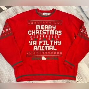 Home Alone Ugly Christmas Sweater “Merry Christmas Ya Filthy Animal” XL